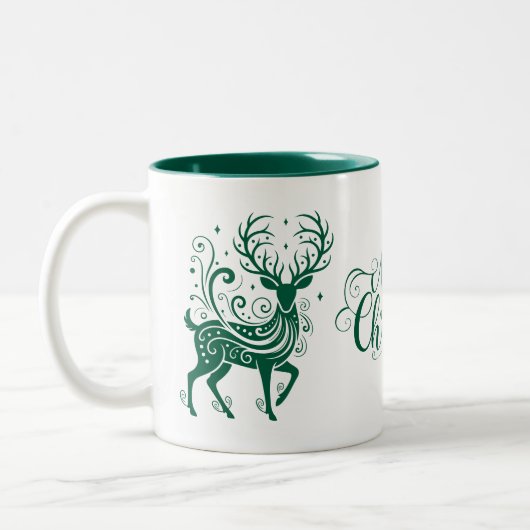 Kersthert Tweekleurige Koffiemok (Links)