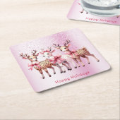 Kersthert Vakantie Papieren Onderzetter (Schuin)