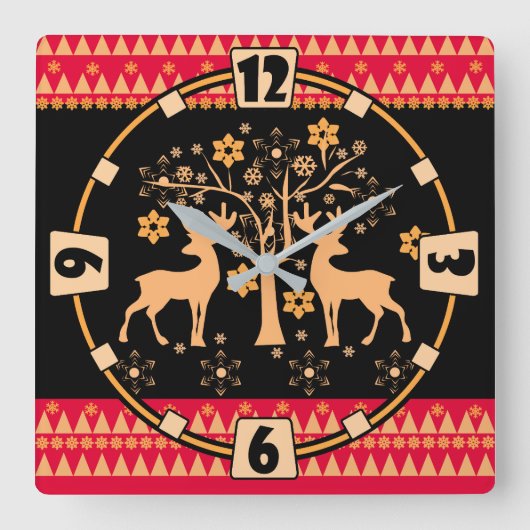 kersthert vierkante klok (Voorkant)