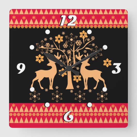 kersthert vierkante klok (Voorkant)