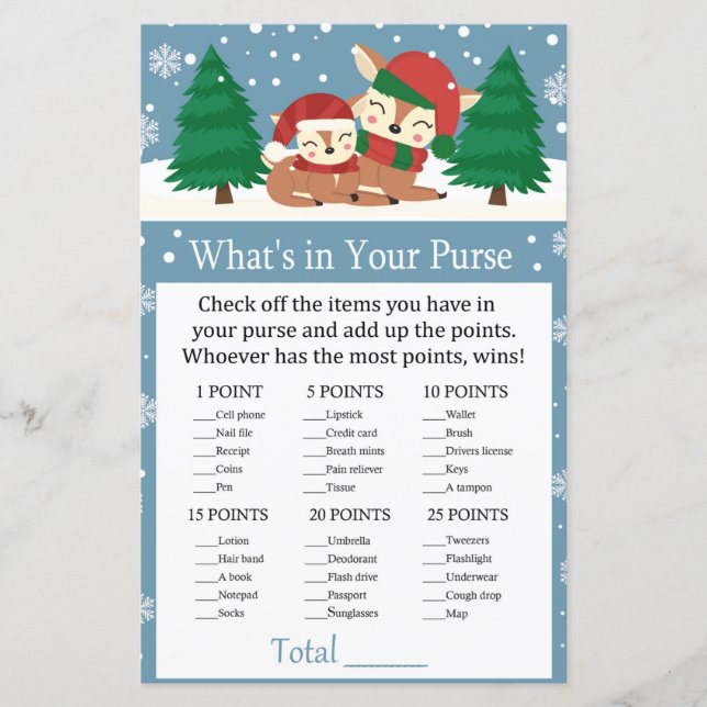 Kersthert Wat zit er in je handtas? (Voorkant)