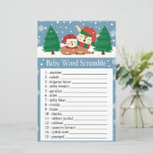 kerstherten Baby word scramble game (Staand voorkant)