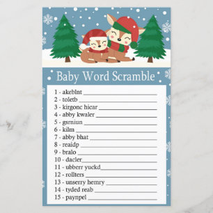kerstherten Baby word scramble game