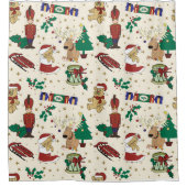 Kerstherten, beer, katten en Noodkraker Douchegordijn (Voorkant)