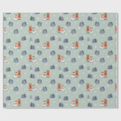 Kerstherten boom sneeuwpop Noel Cadeaupapier (Vlak)