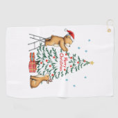 Kerstherten en -beer golfhanddoek (Horizontaal)