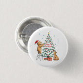 Kerstherten en -beer ronde button 3,2 cm (Voorkant /achterkant)