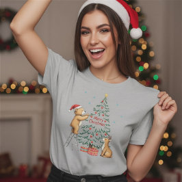Kerstherten en -beer t-shirt
