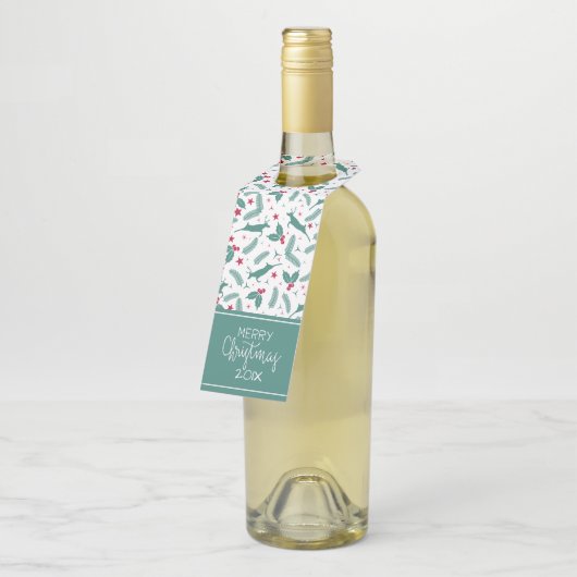 kerstherten en heilige patroonkerst flessenhanger (Schuin)