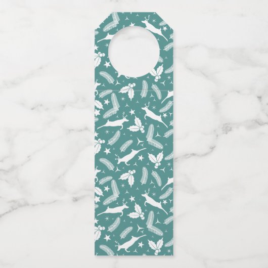 kerstherten en heilige patroonkerst flessenhanger (Achterkant)