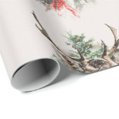 Kerstherten en rode strik vintage | Inpakpapier (Rol Hoek)