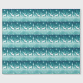 Kerstherten en Sneeuwvlokken Cadeaupapier (Vlak)