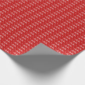 Kerstherten en Sneeuwvlokken Rood & Wit Patroon Cadeaupapier (Hoek)
