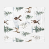 Kerstherten en winterbomen patroon fleece deken (Voorkant (Horizontaal))
