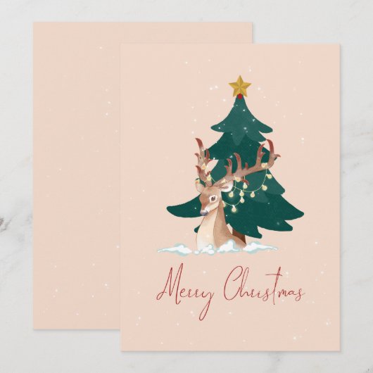 Kerstherten Feestdagenkaart (Voorkant / Achterkant)