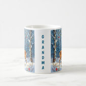 Kerstherten feestelijk winterbos gepersonaliseerd koffiemok (Center)