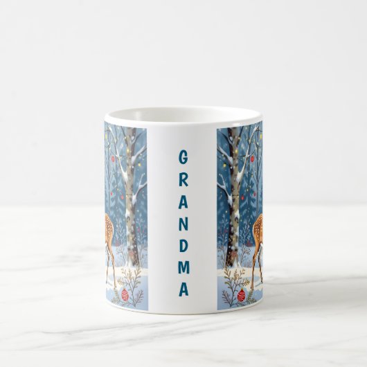 Kerstherten feestelijk winterbos gepersonaliseerd koffiemok (Center)