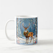 Kerstherten feestelijk winterbos gepersonaliseerd koffiemok (Links)