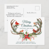 Kerstherten gewei vakantie zakelijke groet briefkaart (Voorkant / Achterkant)