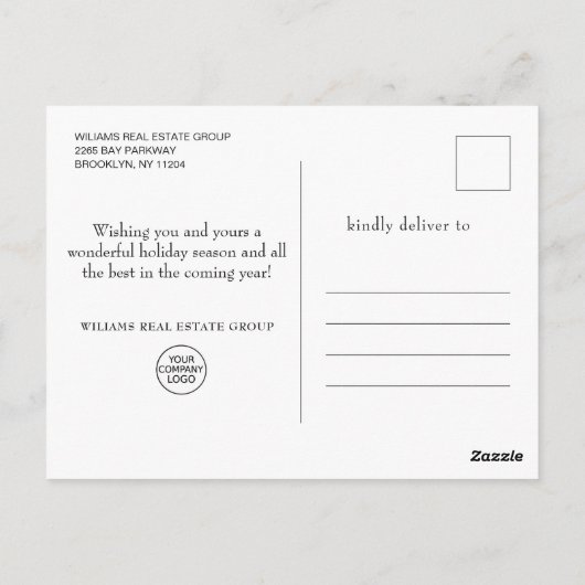 Kerstherten gewei vakantie zakelijke groet briefkaart (Achterkant)