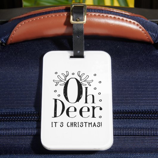 Kerstherten grappige illustratie bagagelabel (Voorkant Insitu 2)