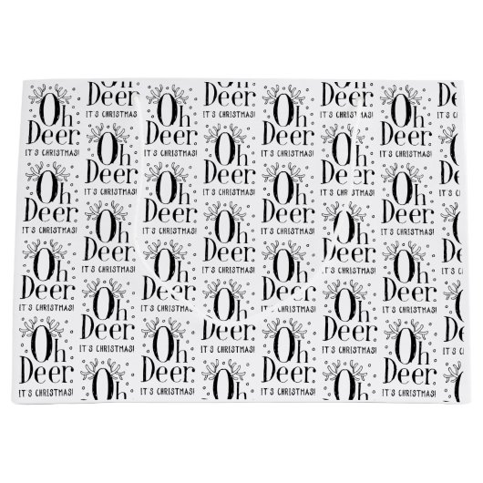 Kerstherten grappige illustratie grote geschenkzak groot cadeauzakje (Voorkant)