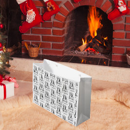 Kerstherten grappige illustratie grote geschenkzak groot cadeauzakje