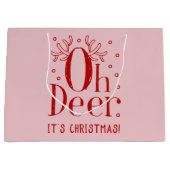 Kerstherten grappige illustratie grote geschenkzak groot cadeauzakje (Voorkant)