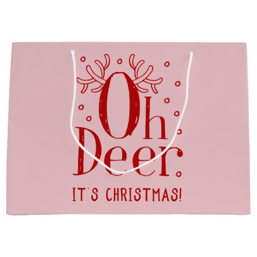 Kerstherten grappige illustratie grote geschenkzak groot cadeauzakje (Voorkant)