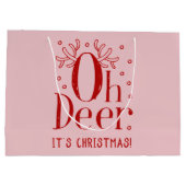 Kerstherten grappige illustratie grote geschenkzak groot cadeauzakje (Achterkant)