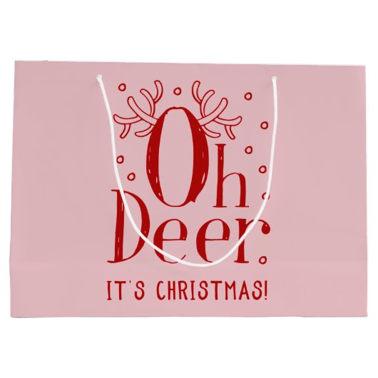 Kerstherten grappige illustratie grote geschenkzak groot cadeauzakje (Achterkant)