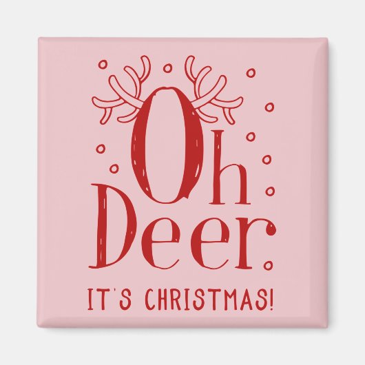 Kerstherten grappige illustratie magneet (Voorkant)