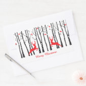 Kerstherten in berkenboombos rechthoekige sticker (Envelop)