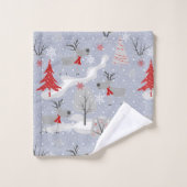 Kerstherten in het bos. bad handdoek (Wasdoekje)