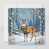 Kerstherten in het Feestelijke Winterwoud Kaart (Voorkant)