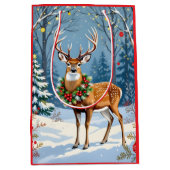 Kerstherten in het Feestelijke Winterwoud Medium Cadeauzakje (Voorkant)