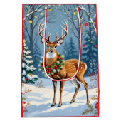 Kerstherten in het Feestelijke Winterwoud Medium Cadeauzakje (Achterkant)