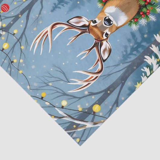Kerstherten in het Feestelijke Winterwoud Tissuepapier (Detail)