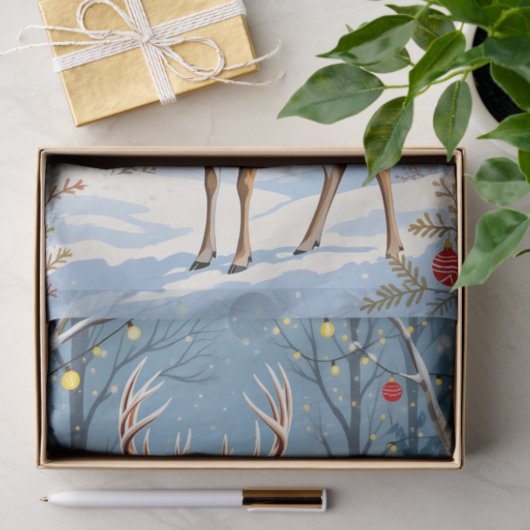 Kerstherten in het Feestelijke Winterwoud Tissuepapier (Geschenk)