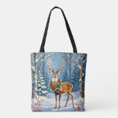 Kerstherten in het Feestelijke Winterwoud Tote Bag (Achterkant)