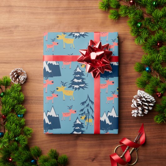 Kerstherten, kerstbomen, bergen cadeaupapier (Feestdagen Geschenken)
