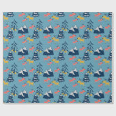 Kerstherten, kerstbomen, bergen cadeaupapier (Vlak)