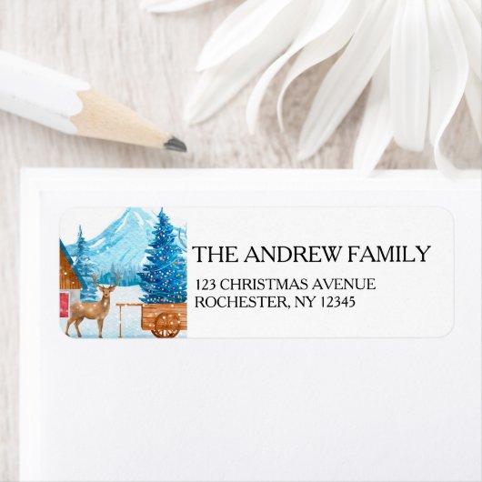 Kerstherten & Landschapsadres Etiket (Insitu)