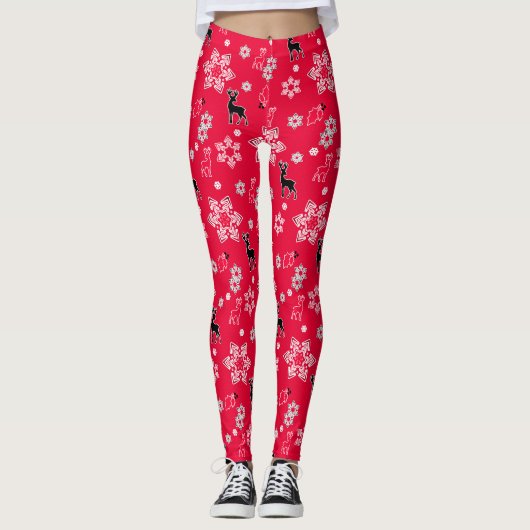 kerstherten, leggings (Voorkant)