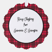 Kerstherten met Groen Pet Papier Ornament Kaart (Achterkant)