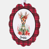 Kerstherten met Groen Pet Papier Ornament Kaart (Links)