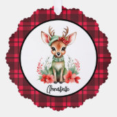 Kerstherten met Groen Pet Papier Ornament Kaart (Voorkant)