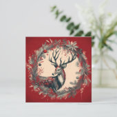 Kerstherten met Kerstkrans Feestdagenkaart (Staand voorkant)