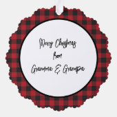 Kerstherten met rode sjaal ornament kaart (Achterkant)