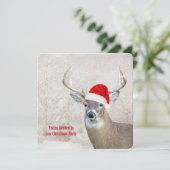 Kerstherten met Santa Hat Party Kaart (Staand voorkant)